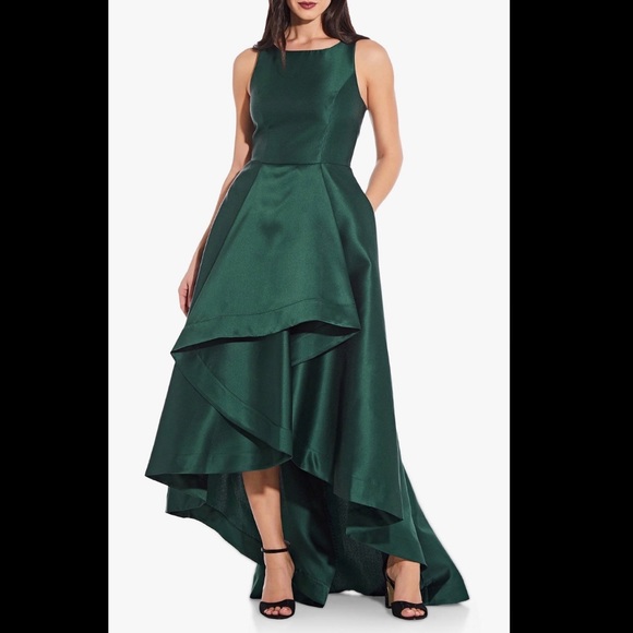 Adrianna Papell Mikado High Low Long Maxi Dress - Picture 6 of 6